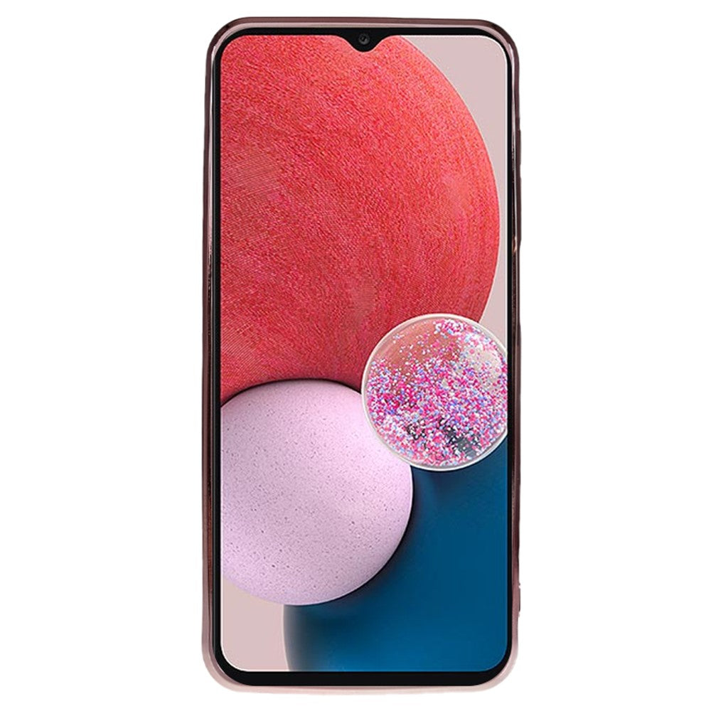 KADEM TPU-bagcover til Samsung Galaxy A13 4G, gradient glitter med blomstermønster og rhinsten