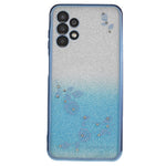 KADEM TPU-bagcover til Samsung Galaxy A13 4G, gradient glitter med blomstermønster og rhinsten