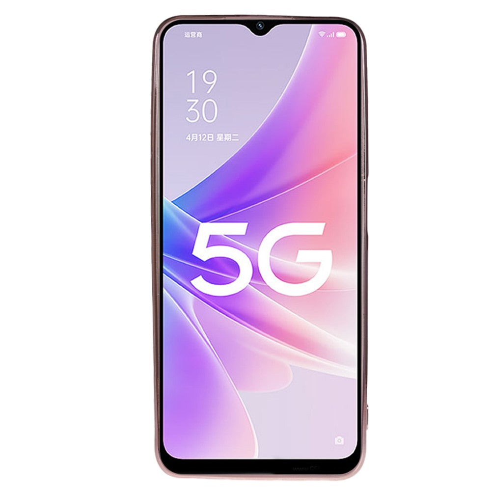 KADEM Strassblommigt skal till Oppo A57 (2022) 5G / A77 5G Galvaniserat genomskinligt TPU-mobilskal med ringstativ