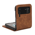 For Samsung Galaxy Z Flip4 5G Card Slots Leather Phone Cover Two-piece Design Folding Phone Case