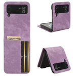 For Samsung Galaxy Z Flip4 5G Card Slots Leather Phone Cover Two-piece Design Folding Phone Case