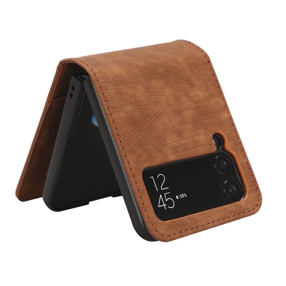 For Samsung Galaxy Z Flip3 5G Card Holder PU Leather Phone Case Two-piece Design Phone Cover