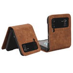 For Samsung Galaxy Z Flip3 5G Card Holder PU Leather Phone Case Two-piece Design Phone Cover
