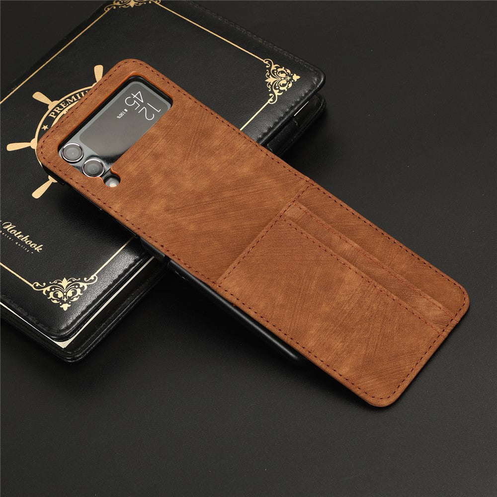 For Samsung Galaxy Z Flip3 5G Card Holder PU Leather Phone Case Two-piece Design Phone Cover