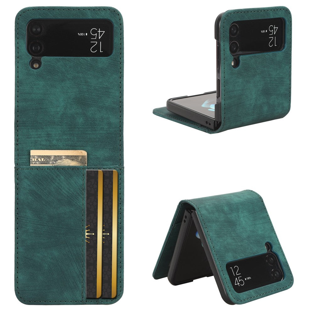 For Samsung Galaxy Z Flip3 5G Card Holder PU Leather Phone Case Two-piece Design Phone Cover