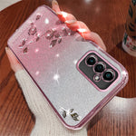 KADEM til Samsung Galaxy M52 5G Rhinestone Blomst Design Telefoncover Gradient Glitter TPU Anti-ridse Cover