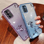 KADEM til Samsung Galaxy M52 5G Rhinestone Blomst Design Telefoncover Gradient Glitter TPU Anti-ridse Cover