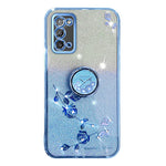 KADEM Blommönster Mobilskal till Samsung Galaxy A31 Glitter Gradient Mjukt TPU-Skal med Ringstativ