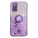 KADEM Blommönster Mobilskal till Samsung Galaxy A31 Glitter Gradient Mjukt TPU-Skal med Ringstativ