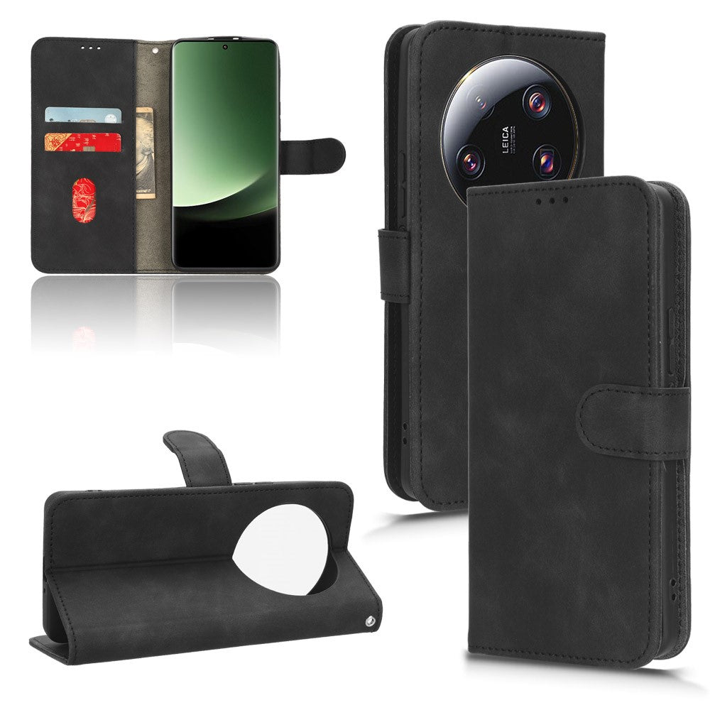 For Xiaomi 13 Ultra Wallet Phone Case Skin-touch Stand PU Leather+TPU Phone Cover