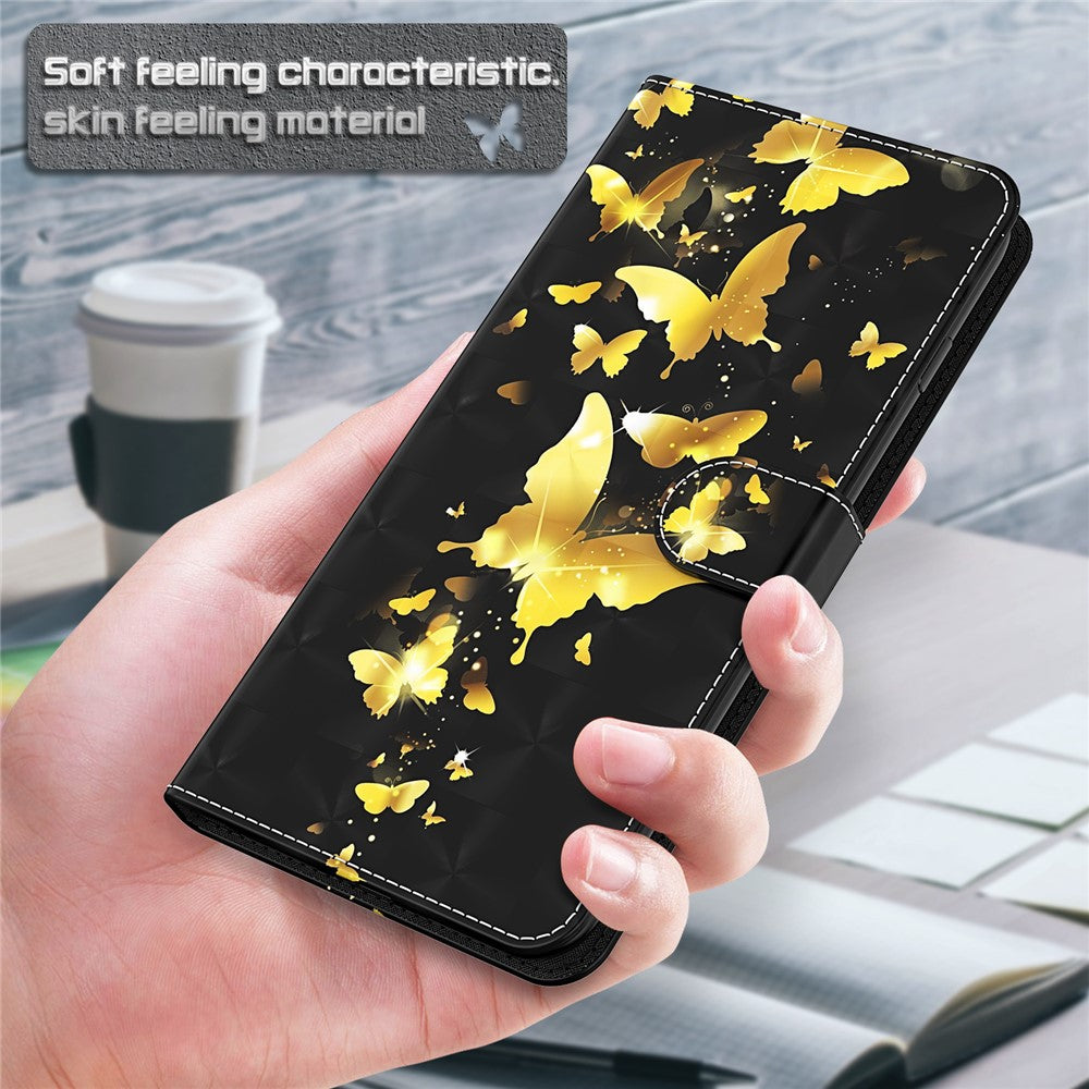 For Xiaomi 13 Ultra 3D Pattern Printing Leather Phone Case Wallet Stand Cover with Strap