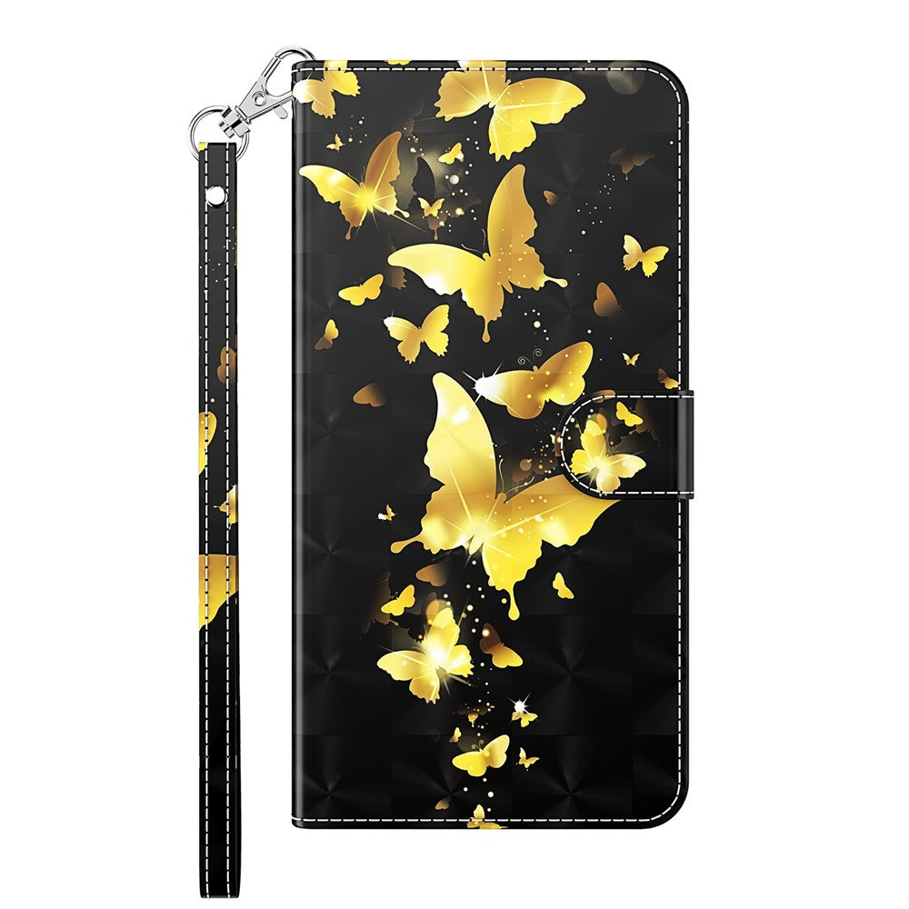 For Xiaomi 13 Ultra 3D Pattern Printing Leather Phone Case Wallet Stand Cover with Strap