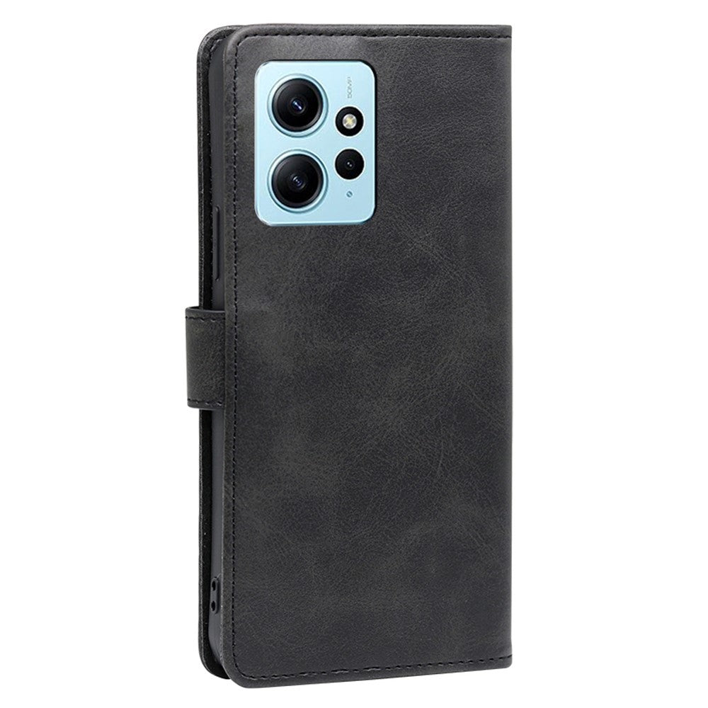 For Xiaomi Redmi Note 12 4G Wallet Phone Case PU Leather Calf Texture Stand Cover