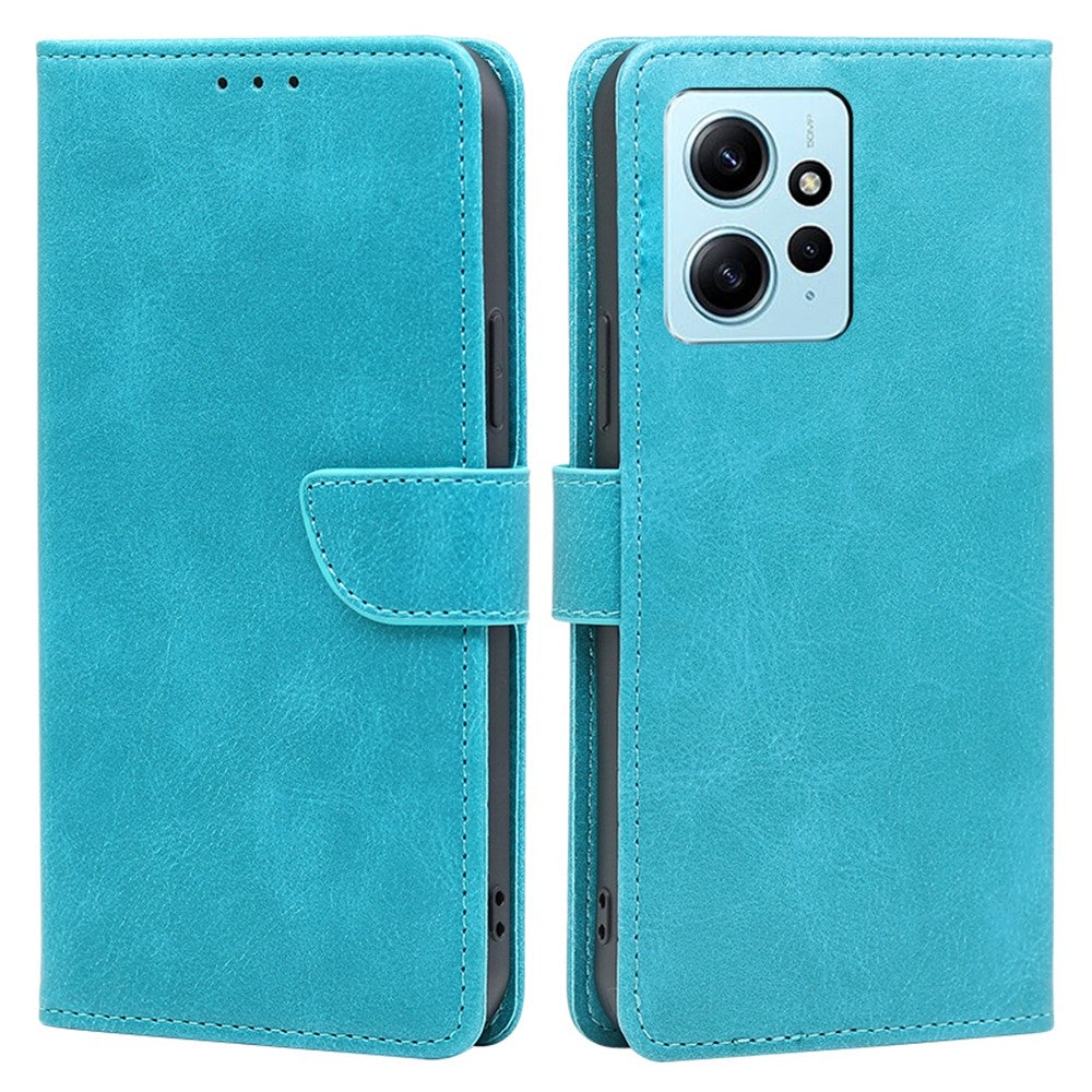 For Xiaomi Redmi Note 12 4G Wallet Phone Case PU Leather Calf Texture Stand Cover