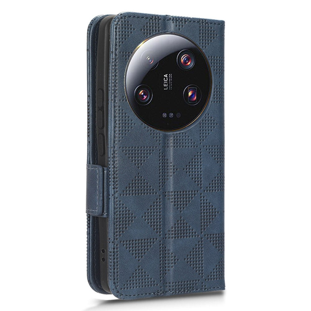 For Xiaomi 13 Ultra Phone Wallet Case PU Leather Imprinted Triangle Stand Cover