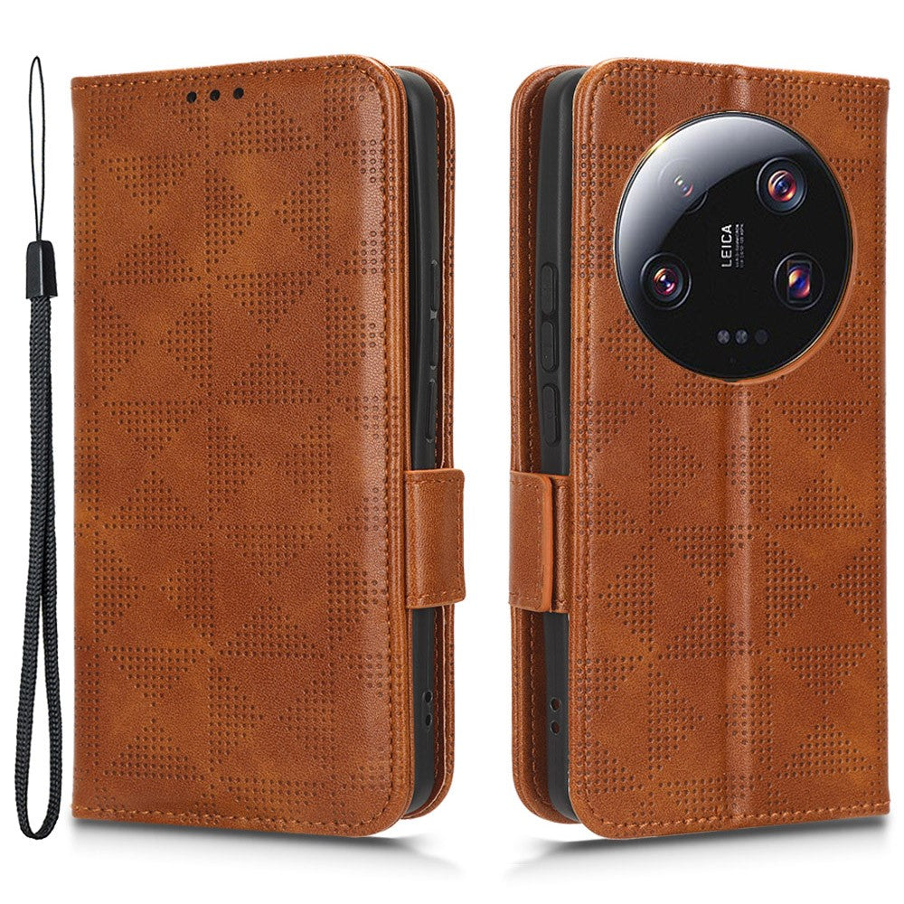 For Xiaomi 13 Ultra Phone Wallet Case PU Leather Imprinted Triangle Stand Cover
