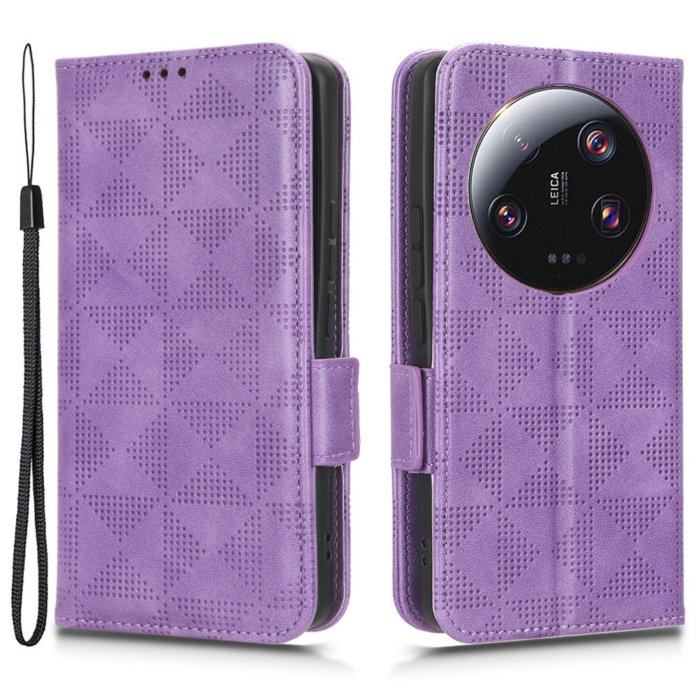 For Xiaomi 13 Ultra Phone Wallet Case PU Leather Imprinted Triangle Stand Cover