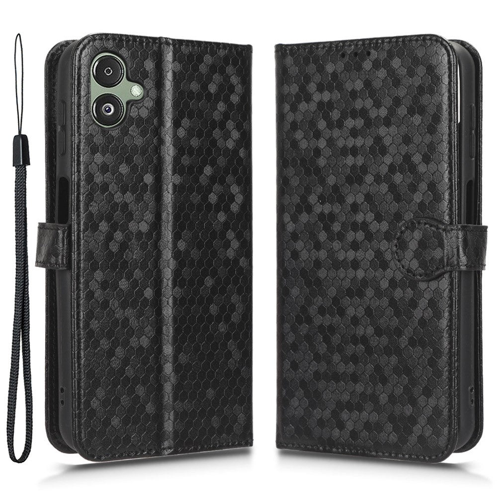 For Samsung Galaxy F14 5G Stand Wallet Phone Case PU Leather Dot Pattern Imprinted Smartphone Cover