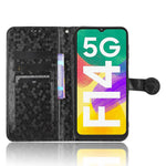 For Samsung Galaxy F14 5G Stand Wallet Phone Case PU Leather Dot Pattern Imprinted Smartphone Cover