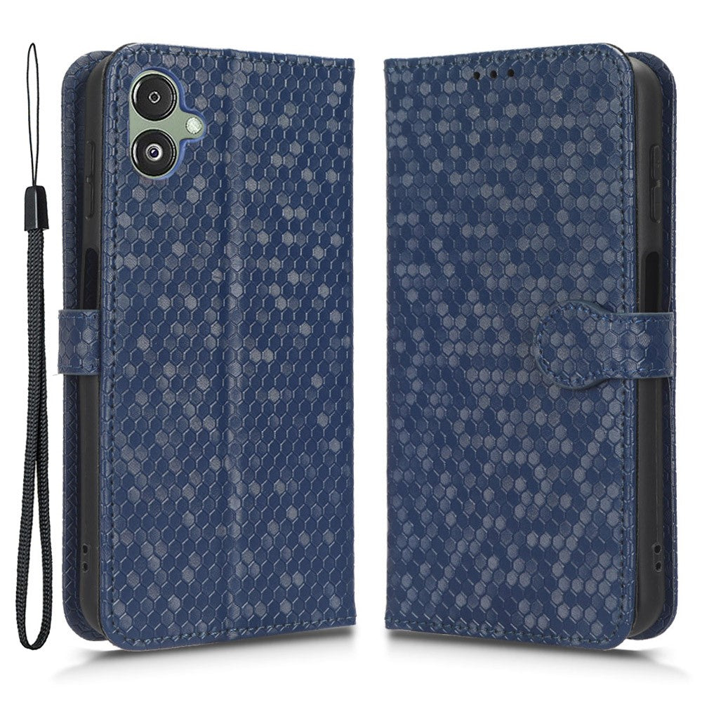 For Samsung Galaxy F14 5G Stand Wallet Phone Case PU Leather Dot Pattern Imprinted Smartphone Cover