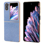 Electroplating Phone Case for Oppo Find N2 Flip 5G Rhinestone Texture Shockproof Case PC+PU Leather Phone Cover