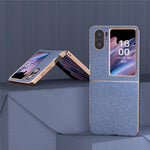 Electroplating Phone Case for Oppo Find N2 Flip 5G Rhinestone Texture Shockproof Case PC+PU Leather Phone Cover