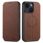 SUTENI J06 Wallet Phone Case for iPhone 14 Plus , Magnetic PU Leather Stand Cover Compatible with MagSafe Charger