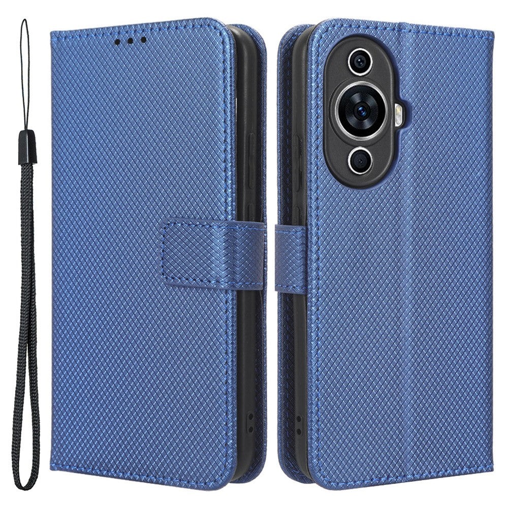 Huawei Nova 11 Pro / Nova 11 Ultra mobilskal PU-läder Diamanttextur Stativ Plånboksfodral