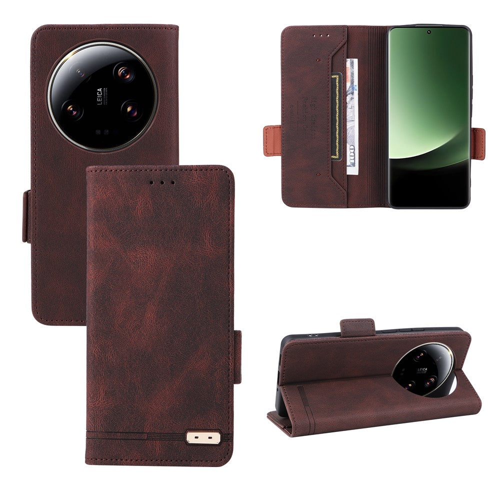 For Xiaomi 13 Ultra PU Leather Flip Folio Case Hardware Decor Wallet Stand Phone Cover