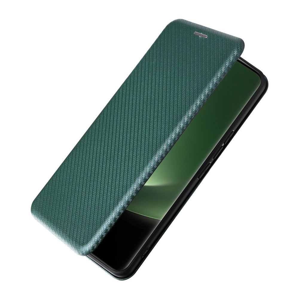 Xiaomi 13 Ultra PU-læderetui med kulfibertekstur, stativ og kortpladsbeskyttelse