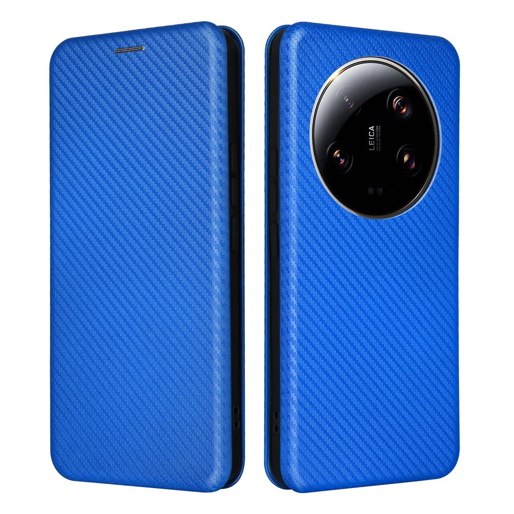 Xiaomi 13 Ultra PU-læderetui med kulfibertekstur, stativ og kortpladsbeskyttelse