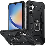 For Samsung Galaxy A34 5G Shockproof TPU+PC Phone Case Ring Kickstand Anti-Scratch Back Cover