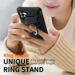 For Samsung Galaxy A34 5G Shockproof TPU+PC Phone Case Ring Kickstand Anti-Scratch Back Cover