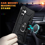 For Samsung Galaxy A34 5G Shockproof TPU+PC Phone Case Ring Kickstand Anti-Scratch Back Cover
