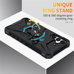 For Samsung Galaxy A34 5G Shockproof TPU+PC Phone Case Ring Kickstand Anti-Scratch Back Cover