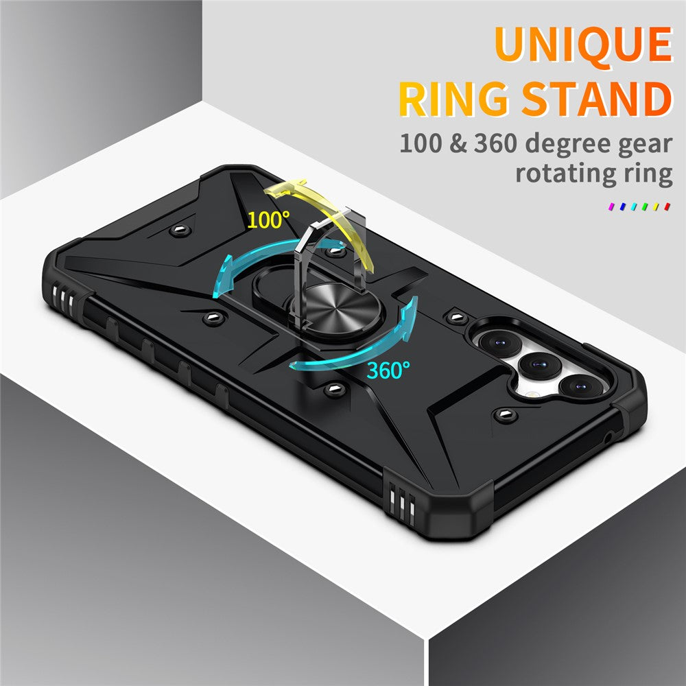 For Samsung Galaxy A34 5G Shockproof TPU+PC Phone Case Ring Kickstand Anti-Scratch Back Cover
