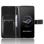 Standcover til Asus ROG Phone 7 5G Ridsefast Crazy Horse Tekstur Pung PU Læder Telefoncover