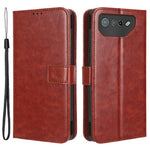 Standcover til Asus ROG Phone 7 5G Ridsefast Crazy Horse Tekstur Pung PU Læder Telefoncover
