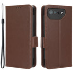 For Asus ROG Phone 7 5G Flip Stand Phone Shell PU Leather Wallet Anti-drop Case Litchi Texture Phone Cover