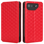For Asus ROG Phone 7 5G Cell Phone Case Imprinted Rhombus PU Leather Wallet Stand Flip Cover