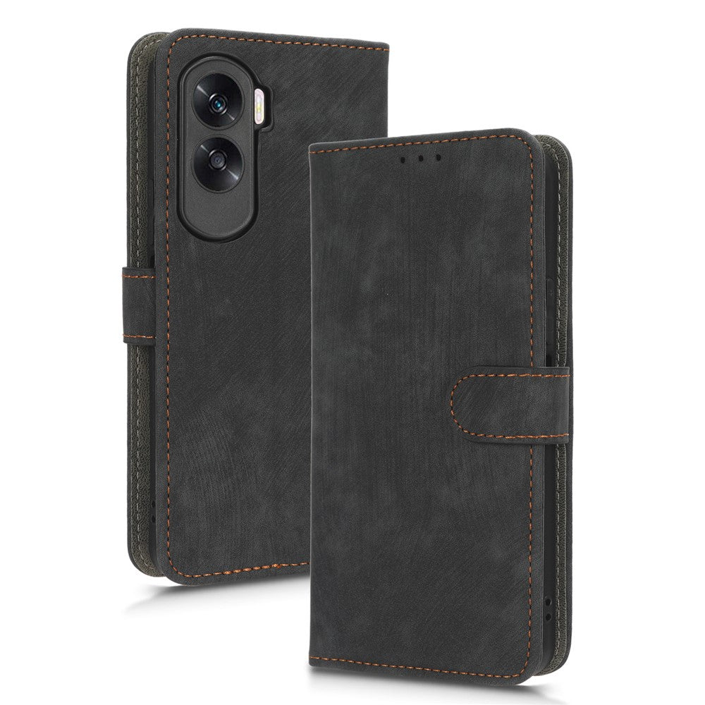For Honor 90 Lite 5G / X50i 5G RFID Blocking PU Leather Case Cell Phone Wallet Stand Cover with Strap