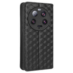For Xiaomi 13 Ultra Rhombus Imprinted PU Leather Phone Case Wallet Stand Flip Cover