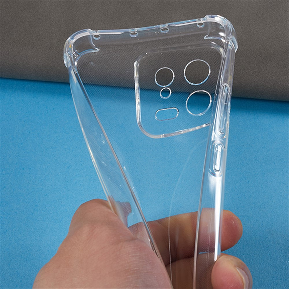 TPU-skal för Xiaomi 13 förstärkta hörn bakstycke reptåligt transparent mobilskal