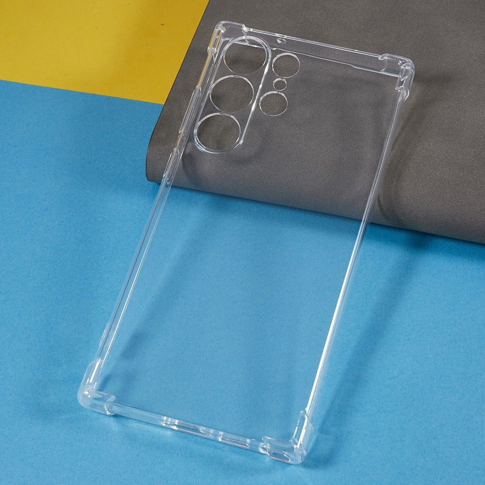 Gennemsigtigt TPU-mobilcover til Samsung Galaxy S23 Ultra med faldsikre forstærkede hjørner