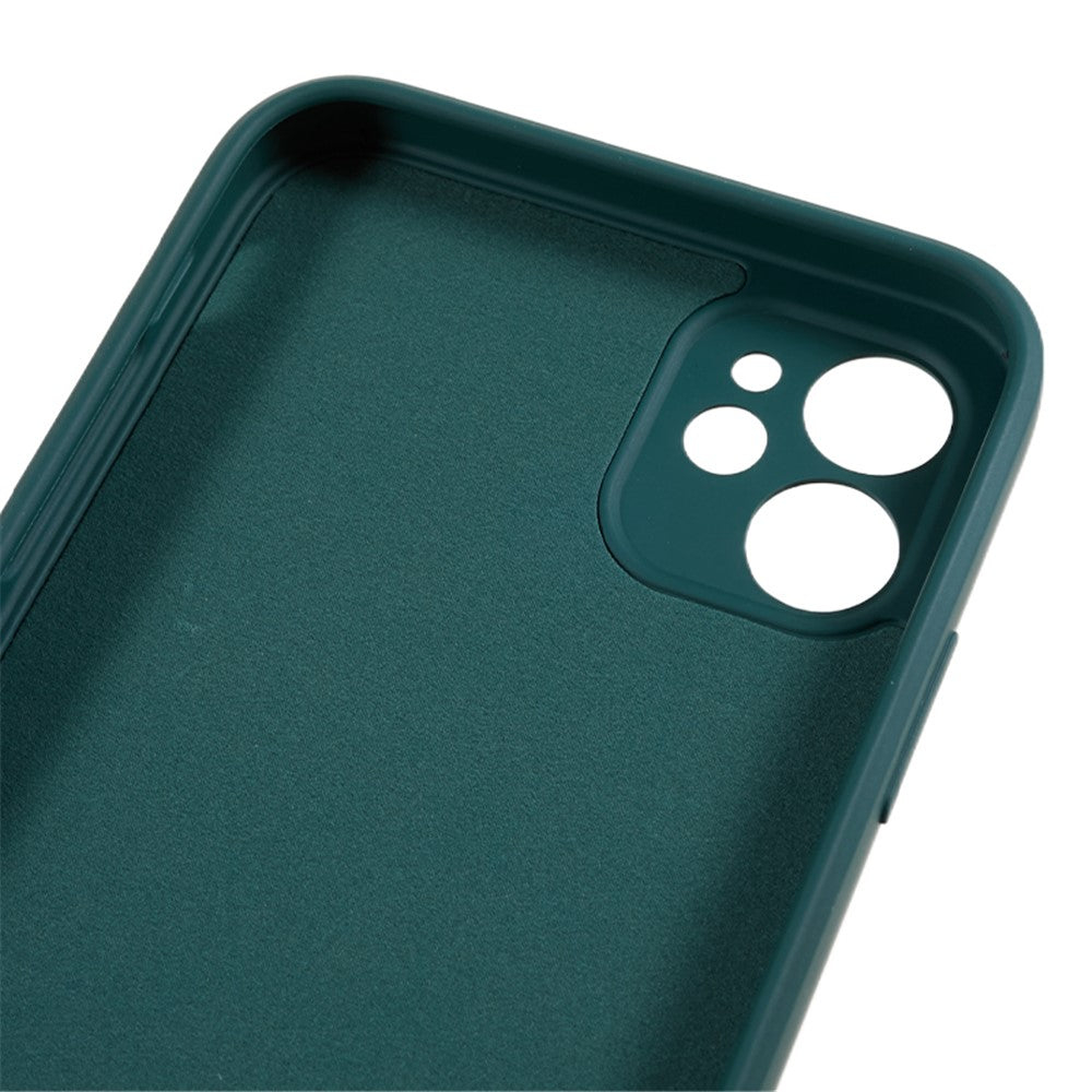 For iPhone 11 Soft TPU Rubberized Cover Fiber Lining Cushion Anti-Scratch Phone Case