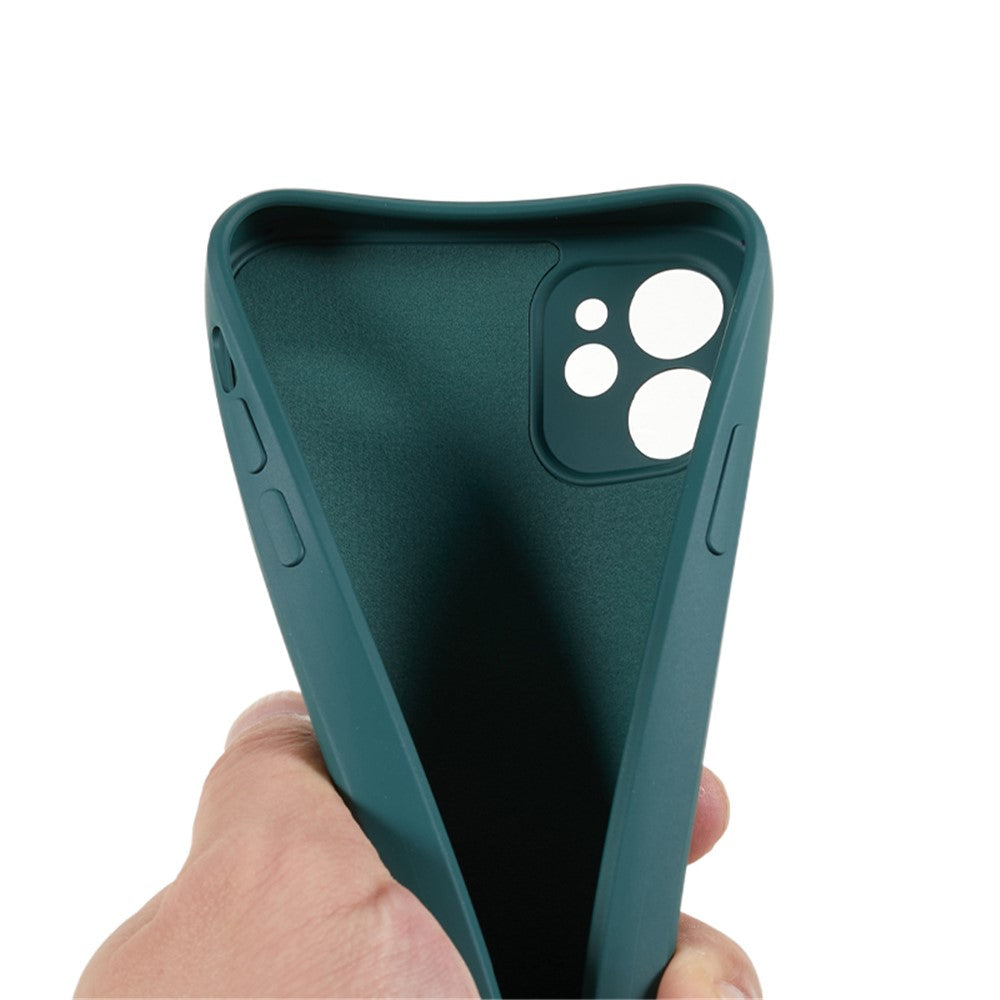 For iPhone 11 Soft TPU Rubberized Cover Fiber Lining Cushion Anti-Scratch Phone Case