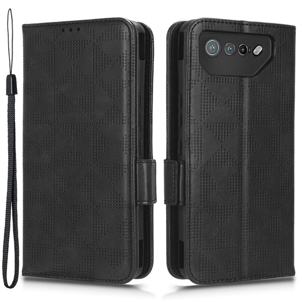 For Asus ROG Phone 7 5G Cell Phone Wallet Case PU Leather Imprinted Triangle Stand Cover
