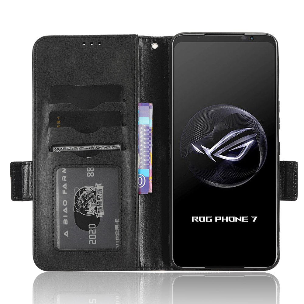 For Asus ROG Phone 7 5G Cell Phone Wallet Case PU Leather Imprinted Triangle Stand Cover