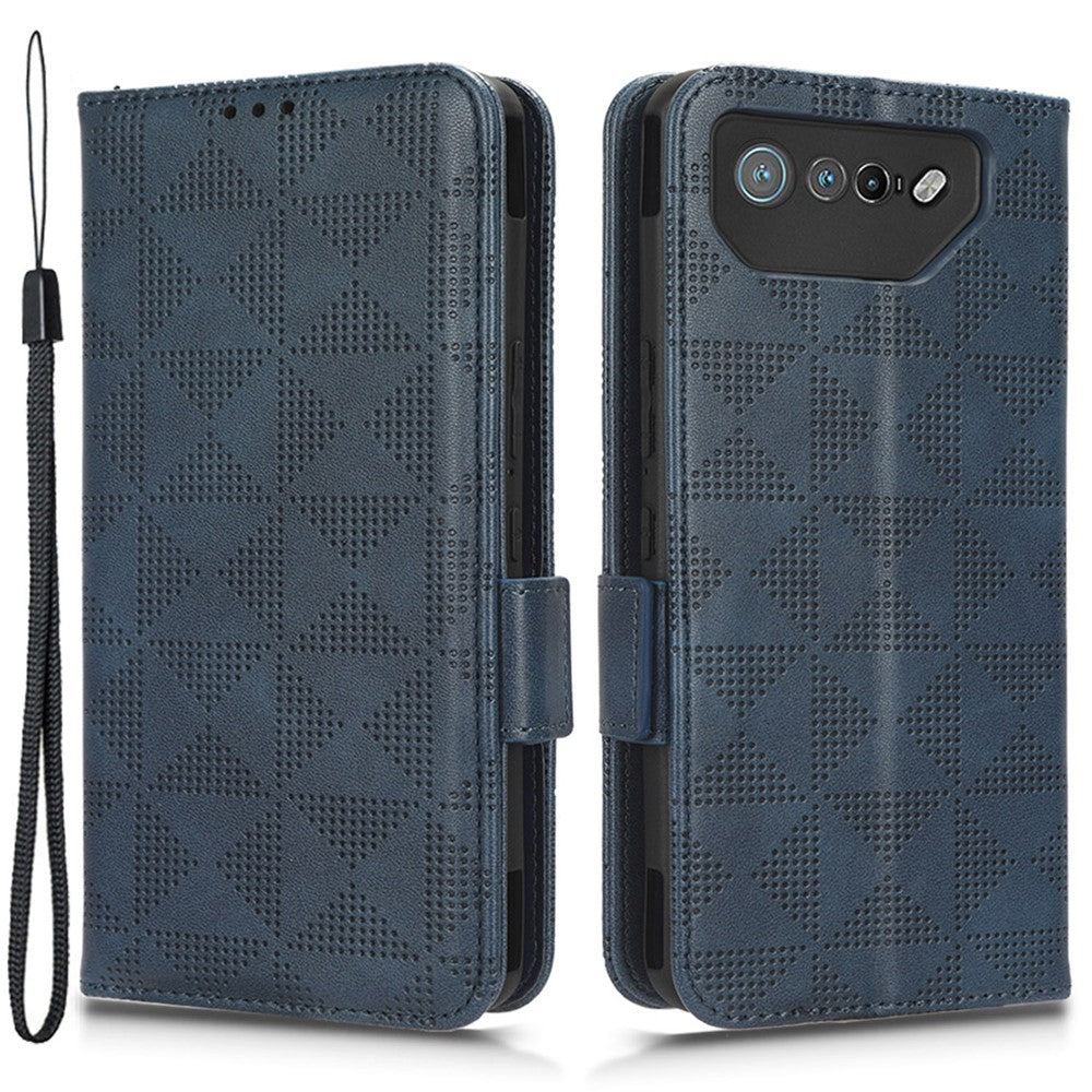 For Asus ROG Phone 7 5G Cell Phone Wallet Case PU Leather Imprinted Triangle Stand Cover