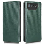 Stand Cover for Asus ROG Phone 7 5G / 7 Ultimate 5G Carbon Fiber Texture Card Slot PU Leather Phone Case
